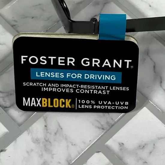 Foster Grant MaxBlock Sunglasses VINCE Lenses For Driving Black 100% UVA-UVB