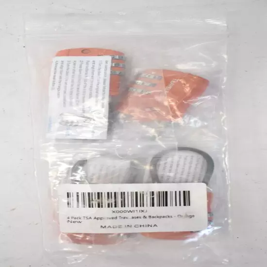 TravelMore 4 Pack TSA Approved Travel Combination Luggage Locks Orange Tools