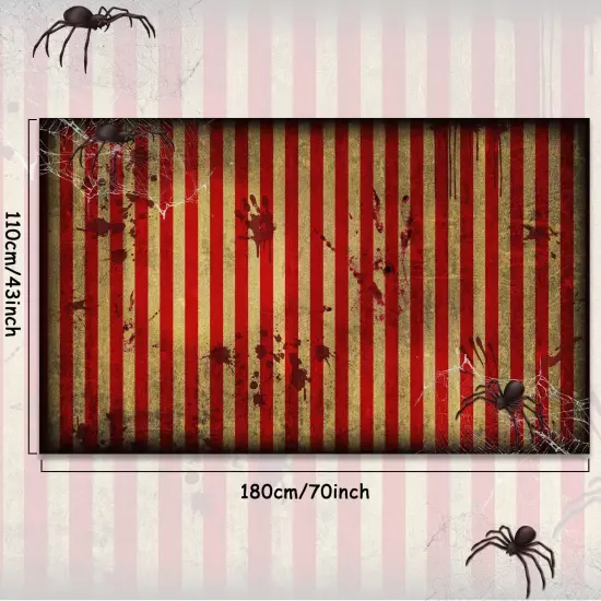 Halloween Circus Carnival Scary Backdrop Decoration Horrible Creepy Carnival ...