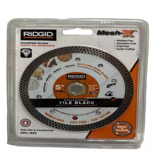 New Rigid 5" Professional Tile Blade Dry/Wet Diamond Blade (Mesh-X)