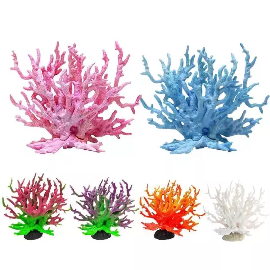 Artificial Coral Ornament Resin Fish Tank Plant Aquarium Landscape S4H8