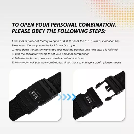 2X(Adjustable Luggage Suitcase Strap Baggage Belt Tie Down Travel Secure3766