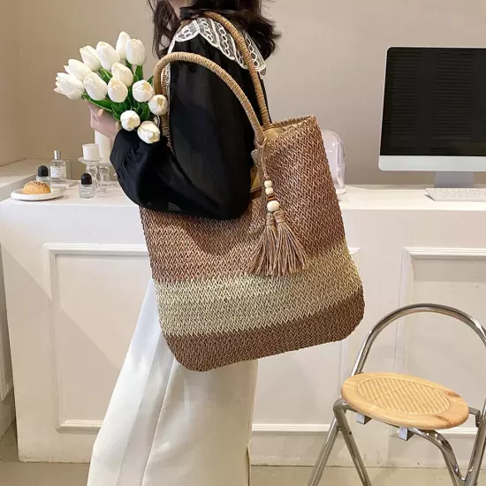 Straw Beach Bag Summer Woven Tote Bag Shoulder Bag Women Handbags Bag