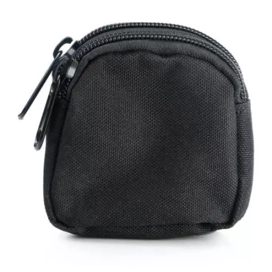 sale Mini Pocket Waterproof Portable 2-Layer Coin Wallet Zipper Bag Pouch Black