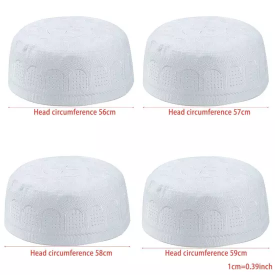 Men Cotton Embroidery Islamic Muslim Turban Hijab Cap Bonnet Jewish Prayer Hats