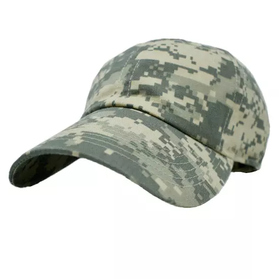 Plain Adjustable Military Solid Washed Cotton Polo Style Baseball Cap Dad Hat