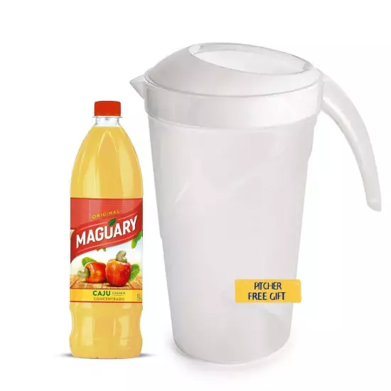 Maguary Cashew Concentrate Juice 16.9 fl oz with 2 Quart Pitcher and Lid