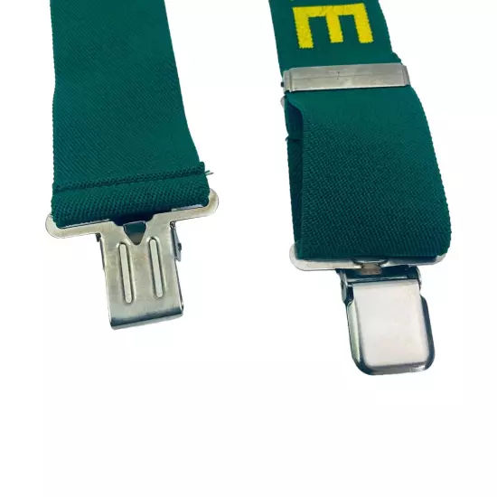 Vintage John Deere Suspenders Green Adjustable Elastic Logo