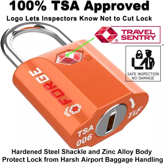 TSA Approved Luggage Locks, Ultra-Secure Dimple Key Travel Locks with Zinc Alloy