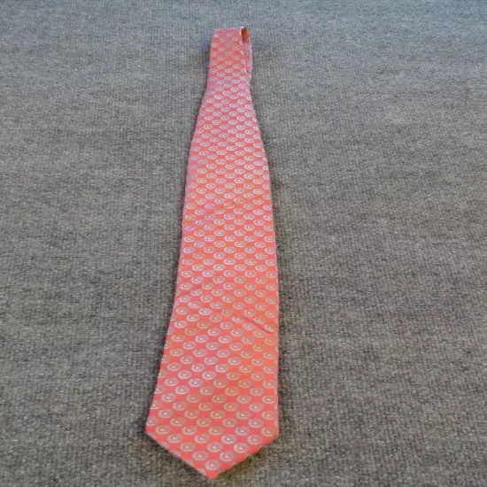 Ted Baker of London Tie Mens 100% Silk Made USA Goemetric on Coral Pink 60 x 3.5