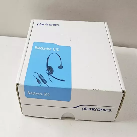 New Plantronics Blackwire C610 USB Noise-Cancelling Black Headset 