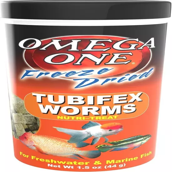 Omega One Freeze Dried Tubifex Worms, 1.5 oz