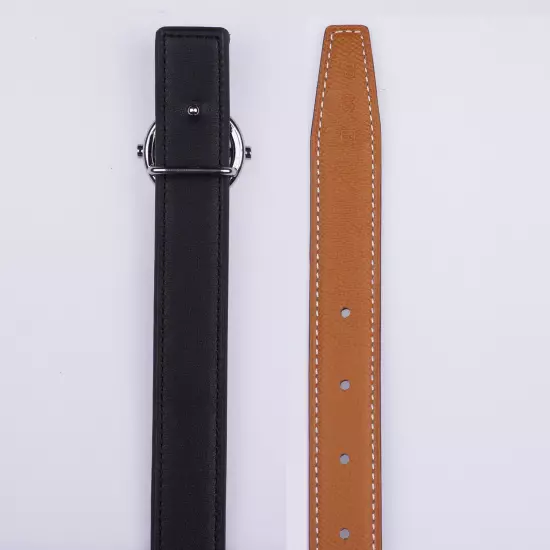 24mm H Belt Full Grain Cow Leather Replacement Belt Without Buckle