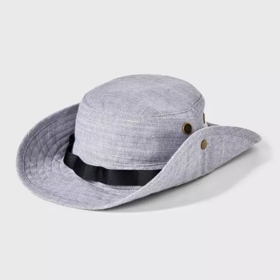 Men's Linen Boonie Bucket Hat with Black Cord - Goodfellow & Co Gray M/L