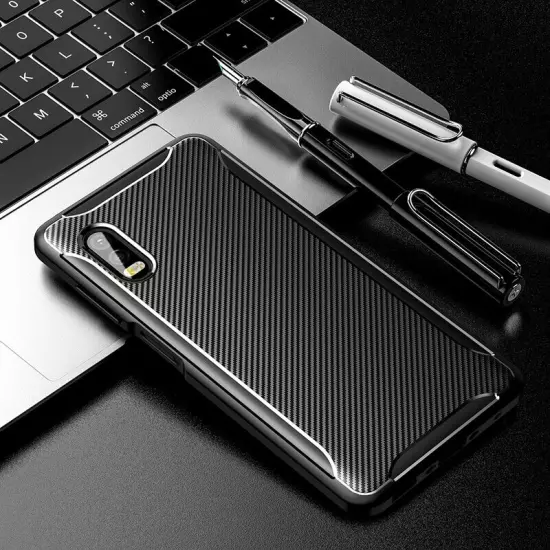 For Samsung Galaxy XCover Pro Slim Shockproof Soft Carbon Fiber Case Cover