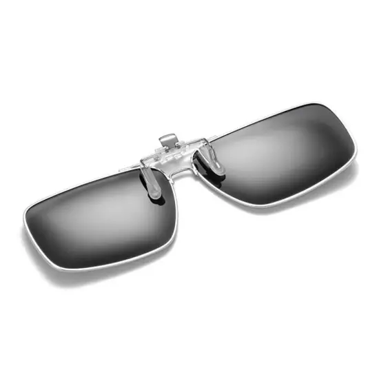 Metal Polarized Clip-On Sunglasses Men Women Flip Up Lens Driving Glasses New