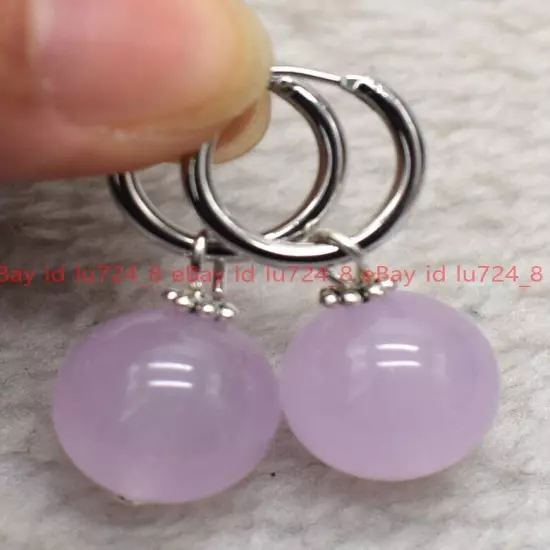 8/10/12mm Natural Multicolor Gemstone Round Beads Silver Leverback Earrings