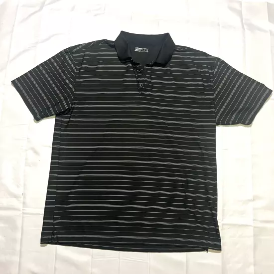 Nike Golf PoloBlack Striped Dri-Fit Short Sleeve Mens Size XL 256650-010