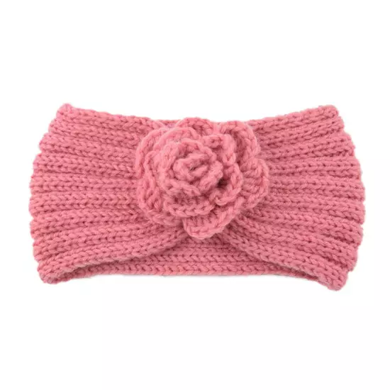 Women's Camellia Knitted Headband Stretch Hair band Head Wrap Soft Ear Warmers