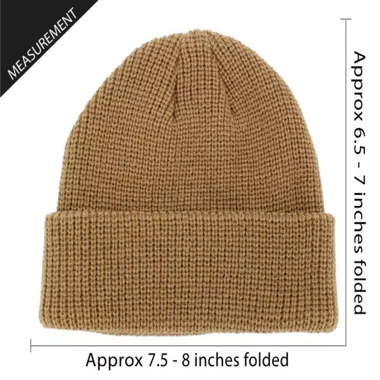 Warm Winter Knit Cuff Beanie Cap Fisherman Watch Cap Daily Ski Hat Skully