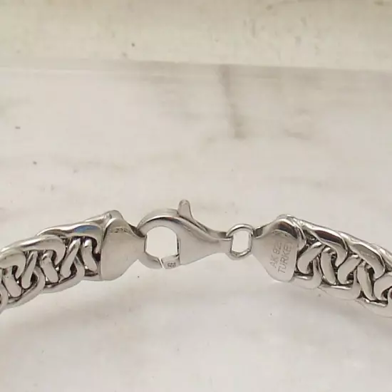 6.75" Engravable Wheat Spiga Woven Chain ID Bracelet Real 925 Sterling Silver