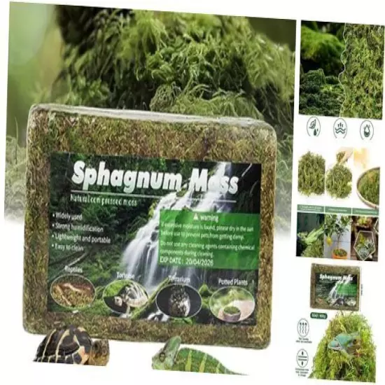  (28oz) Sphagnum Moss for Reptiles and Plants, Reptile Moss for Humidity, 100QT