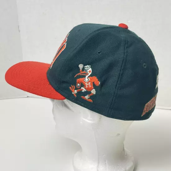 Vintage Miami Hurricanes Fitted Hat Starter Wool The Natural Size 6 7/8