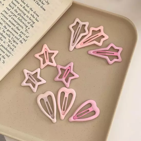 3Pcs/Set Pink White Series Hair Clips Pentagram Pin Barrettes Cute Sweet I5M7 ∫н