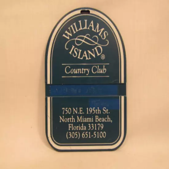 Williams Island Country Club Golf Bag Caddy Tag North Miami Beach Florida