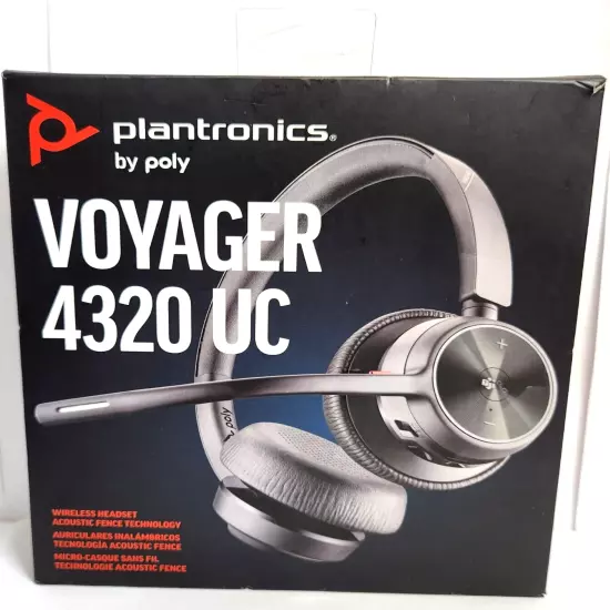 Poly - Voyager 4320 Wireless Noise Cancelling Stereo Headset with mic - Black