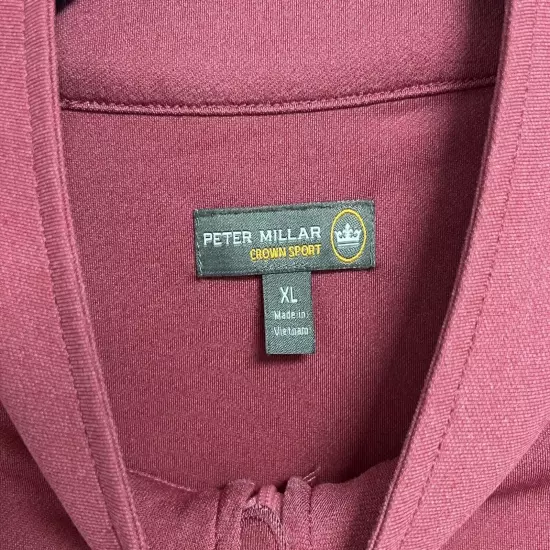 Peter Millar Crown Sport Mens X-Large Golf Quarter Zip Pullover Pink