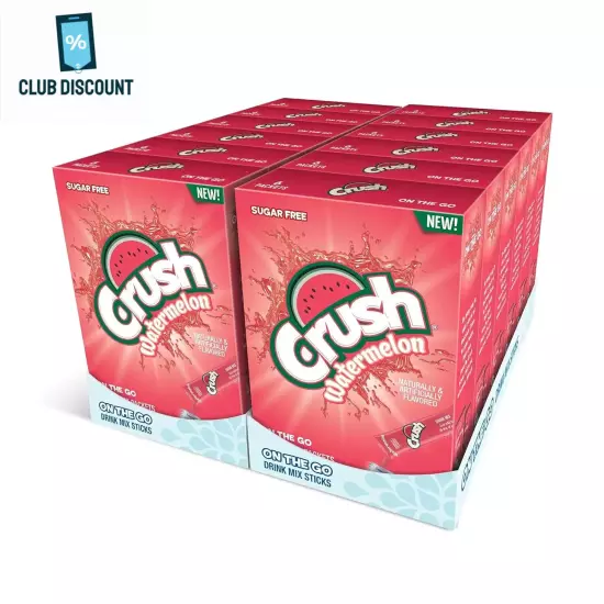 Crush, Watermelon– Powder Drink Mix – Sugar Free & Delicious, Makes 72 flavored 