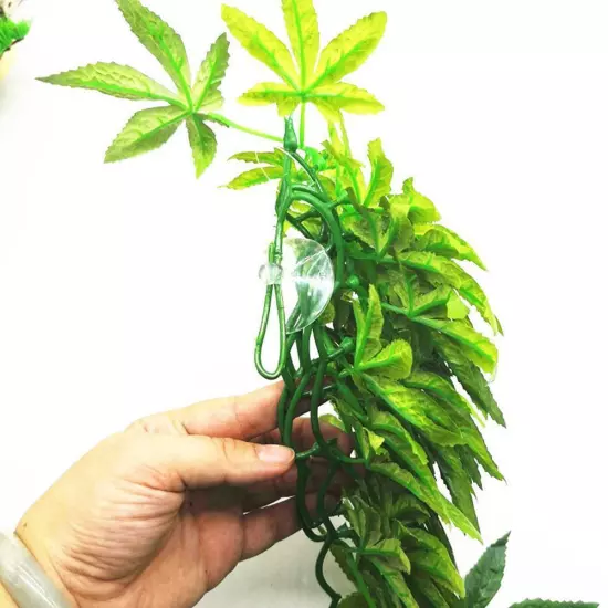 Aquarium Reptile Fish Tank Artificial Fake Hanging Leaves Plant DIY Decor NEW