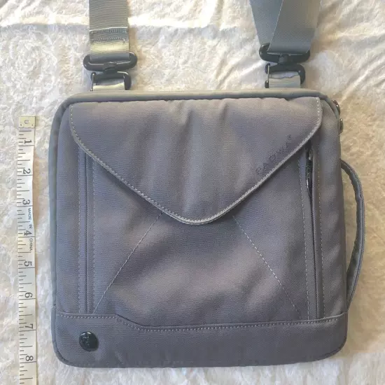 Padwa Gray Padded Messenger Bag Crossbody Removable Strap (for 10” Tablet)