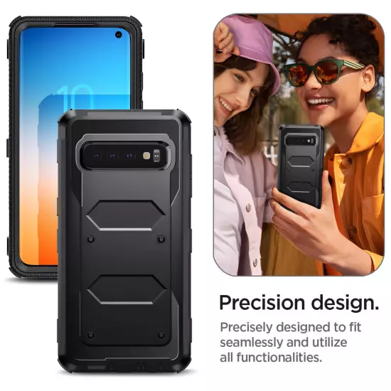 Black For Samsung Galaxy S10 5G/S10 Plus/S10e Dual Layer Case Heavy Duty Cover