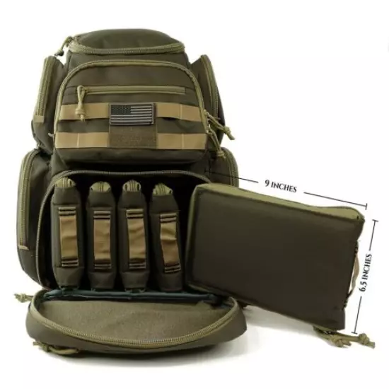 Heavy Duty Range Backpack Shooting Range Gear Rucksack Multi-Functional Pouches 