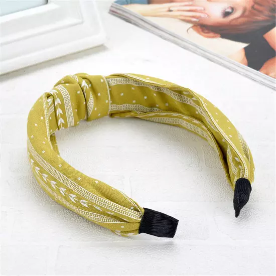 Ladies Print Head Hoop Headband Middle Cross Knotted Hairband Hair Accessories ღ