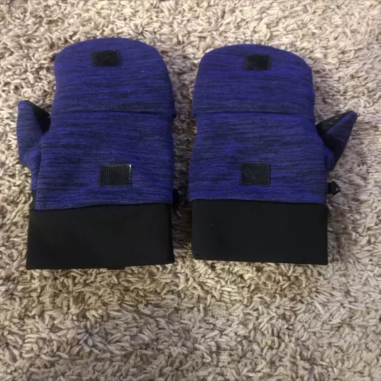 Huntworth Fleece Lined Fingerless Convertible Purple Grip Gloves