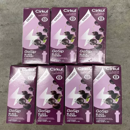 (7 Pack) Blue Raspberry or Black Cherry Cirkul GoSip Flavor Cartridges