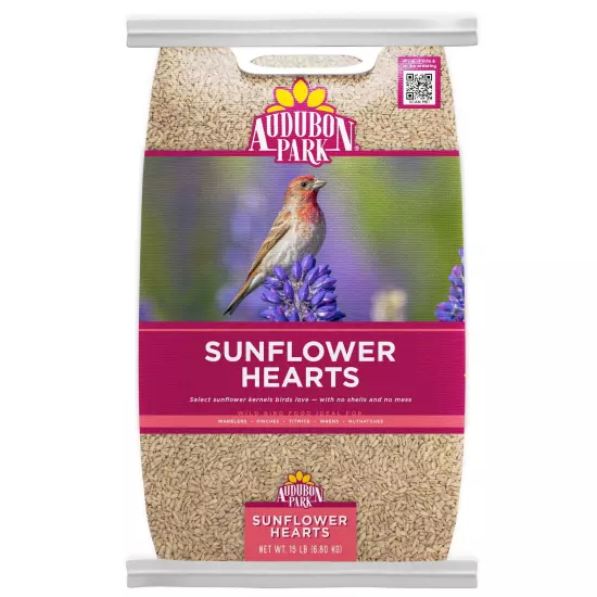 Sunflower Hearts Wild Bird Food, Dry, 15 lbs.