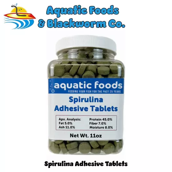 Spirulina Adhesive Tablets for Bottom Feeders, Tropical Fish & More. WL-JAR