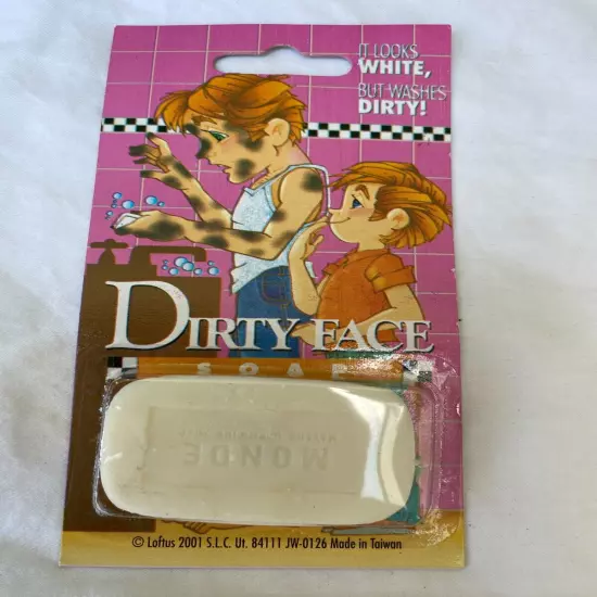 Vintage Dirty Face White Soap Monde 2001 Loftus Prop Gag Gift Joke Prank NEW