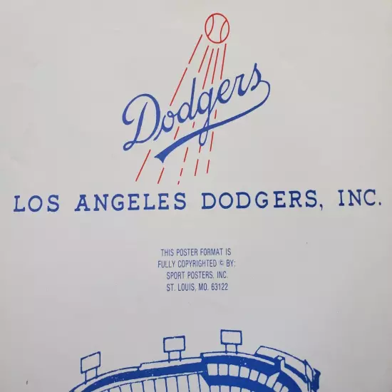 RARE VINTAGE 1975 LOS ANGELES DODGERS POSTER NIGHT CEY LOPES SUTTON MUSSERSMITH