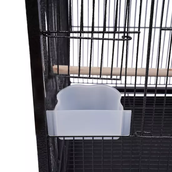 Black Large Bird Cage wit Rolling Stand Cockatiel Parakeet Finch Parrot Birdcage