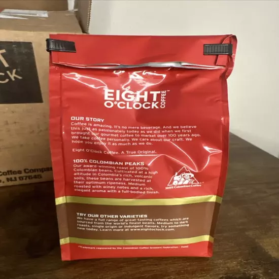 Eight O’clock Coffee 100% Colombian Peaks Medium Roast Ground Coffee Pack Of 6 