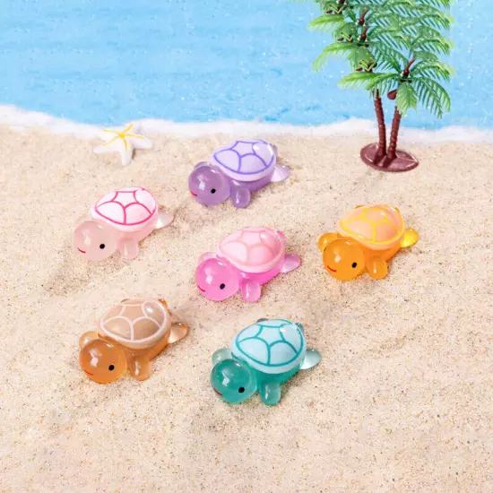 Cartoon Resin Luminous Turtle Ornament Cartoon Aquarium Fish Tank Miniature D Sn