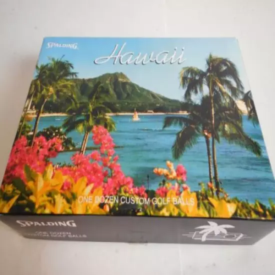 F5 Amazing Vintage Spalding HAWAII Custom Print Golf Balls Brand New 12 Count