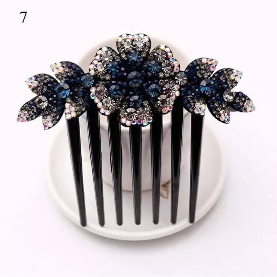 Crystal Flower Hair Comb Clip Shiny Rhinestones Hairpins Women Hair Accessories*