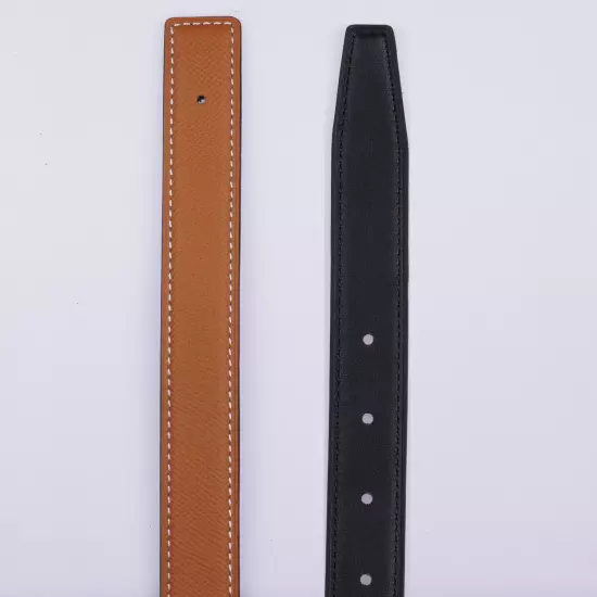 24mm H Belt Full Grain Cow Leather Replacement Belt Without Buckle