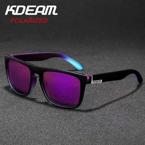 KDEAM Mens Square Polarized Sunglasses UV400 Sports Driving Sun Glasses Eyewear